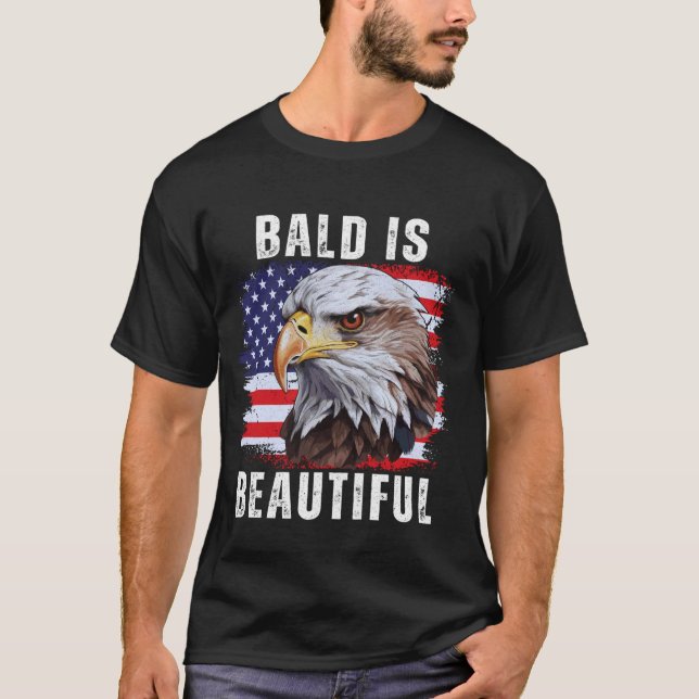 T-shirt Bald est le Beau Aigle Américain 4 juillet (Devant)