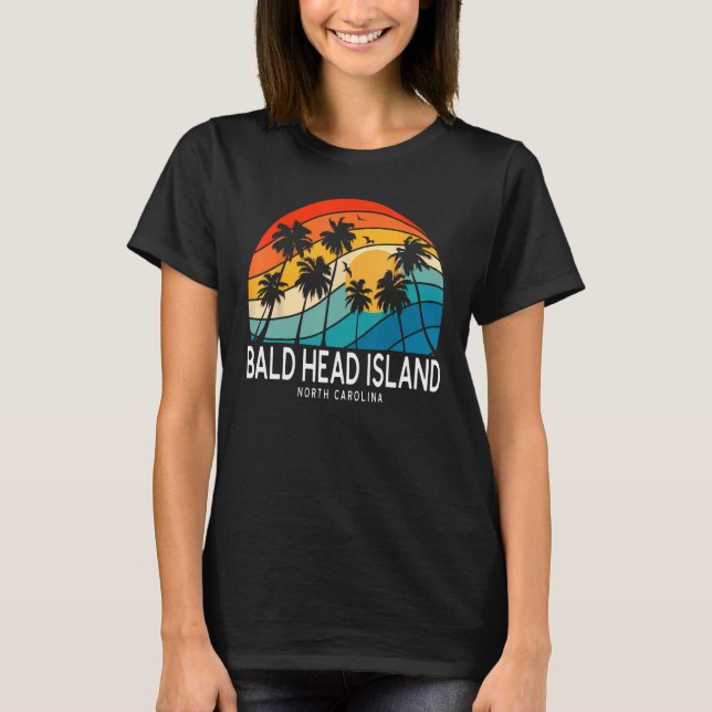 T-shirt Bald Head Island North Carolina Palm Tree Beach So (Devant)