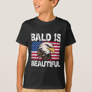 T-shirt Bald Is Beautiful 4 juillet Jour de l'Indépendance