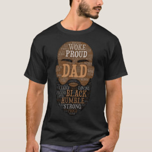 T-shirt Bald Man African American Papa Beared Père Fête de