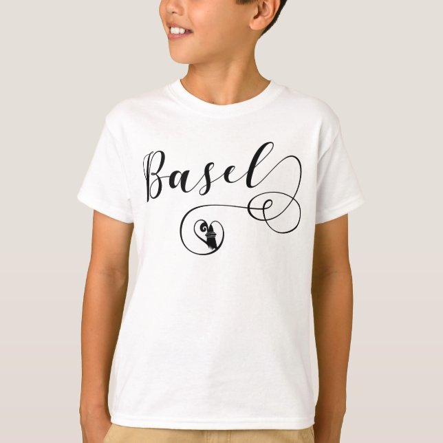 T-shirt Bâle - Coeur du drapeau, Suisse (Devant)