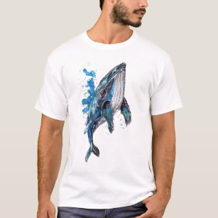 T-shirt Baleine à bosse bleue