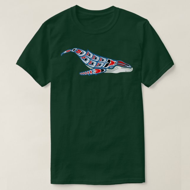 T-shirt Baleine à bosse d'art amérindienne Pacifique Nord- (Design devant)