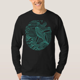 T-shirt Baleine à bosse Marine Vie Océan Nature Mer Bleu W