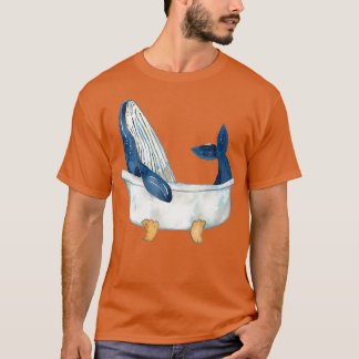 T-shirt Baleine à bosse prenant l'aquarelle du bain