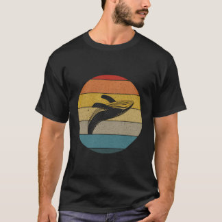 T-shirt Baleine à bosse vintage Retro Sunset Ocean