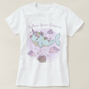 T-shirt Baleine à licorne volante