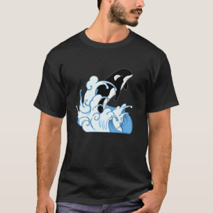 T-shirt Baleine Animal Océan Tueur Baleine Vagues Orca Lon