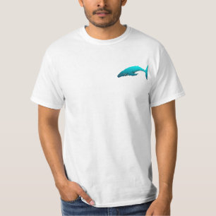T-shirt Baleine arrière de bosse - bleu