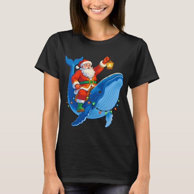 T-shirt Baleine avec le Père Noël (Devant)
