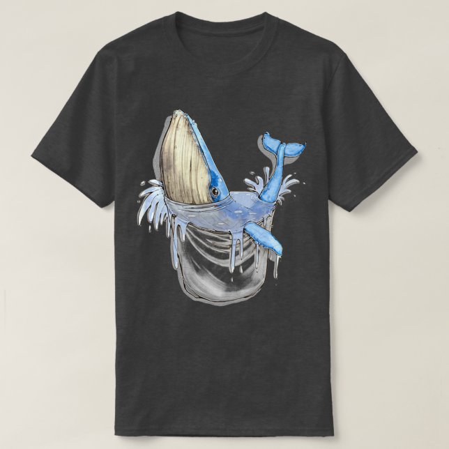 T-shirt Baleine bleue dans le sac par derholle (Design devant)