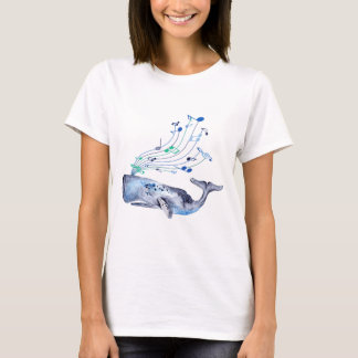 T-shirt Baleine bleue musicale de chant