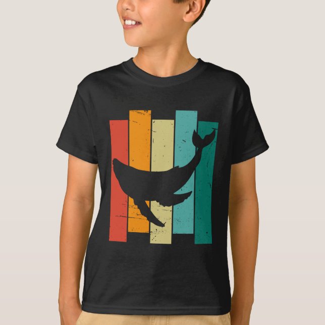 T-shirt Baleine bleue Retro vintage (Devant)