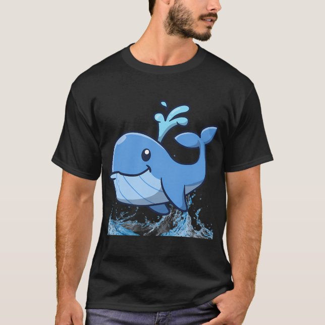 T-shirt Baleine bleue souriante (Devant)