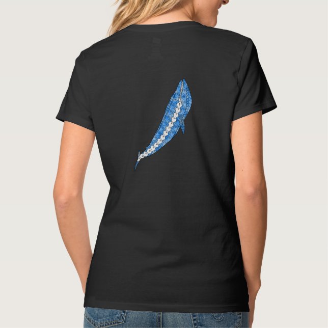 T-shirt Baleine bleue tribale (Dos)