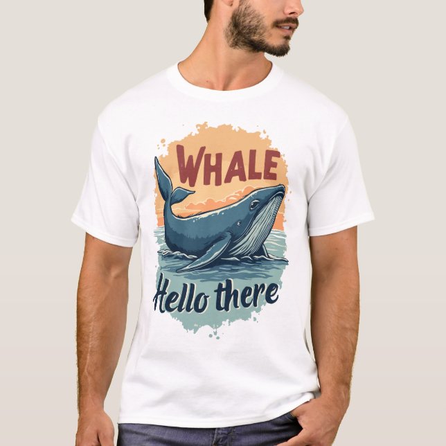 T-shirt Baleine Bonjour là (Devant)