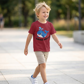 T-shirt Baleine Caroon pour garçons Whalle Hellot!