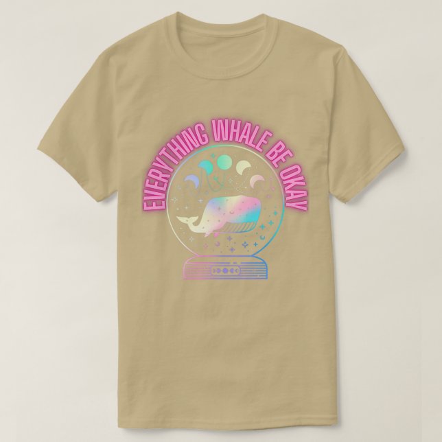 T-shirt Baleine céleste avec Phases Lune Holo Neon Waterco (Design devant)