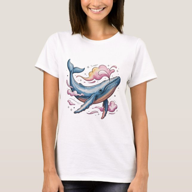 T-shirt Baleine céleste rêveuse (Devant)