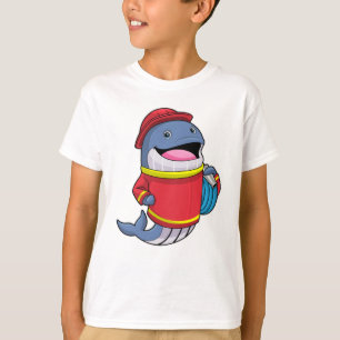 T-shirt Baleine comme pompier avec tuyau