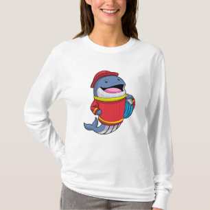 T-shirt Baleine comme pompier avec tuyau