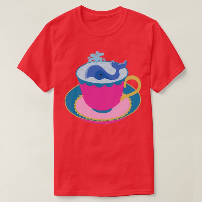 T-shirt Baleine dans une tasse à thé (Design devant)