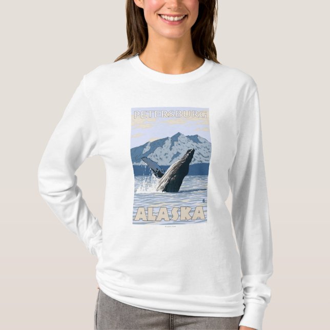 T-shirt Baleine de bosse - Pétersbourg, Alaska (Devant)