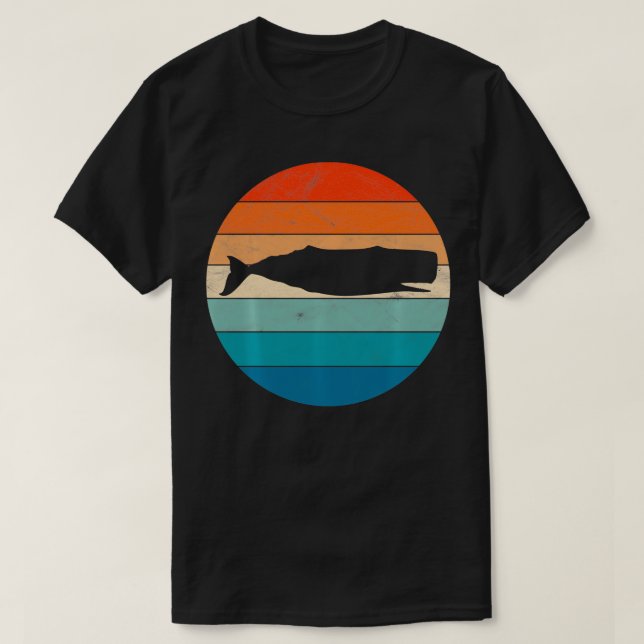 T-shirt Baleine de Sperm 70s Rétro Theme Party Style Vinta (Design devant)