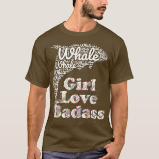 T-shirt Baleine Fille Badass Baleine Rainbow Coeur Aime an
