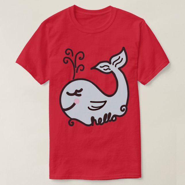 T-shirt Baleine Hello pun 1 (Design devant)