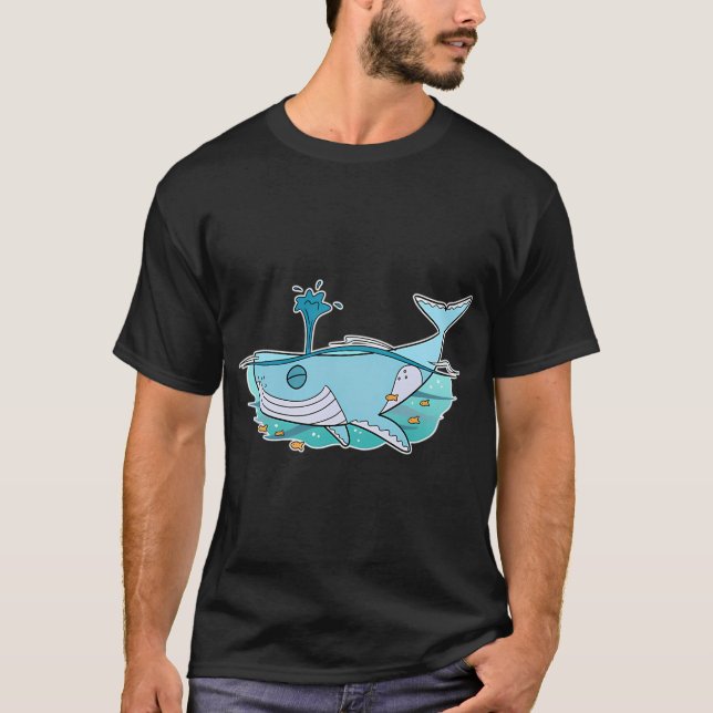 T-shirt Baleine Heureuse qui Nage (Devant)