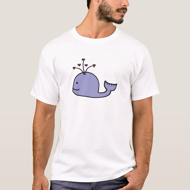 T-shirt Baleine lunatique de bande dessinée (Devant)