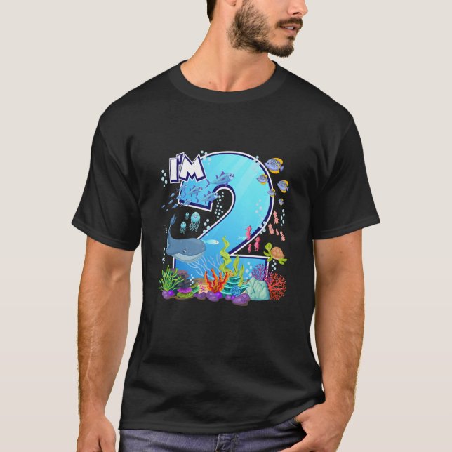T-shirt Baleine marine poisson océan i`m 2 anniversaire ga (Devant)