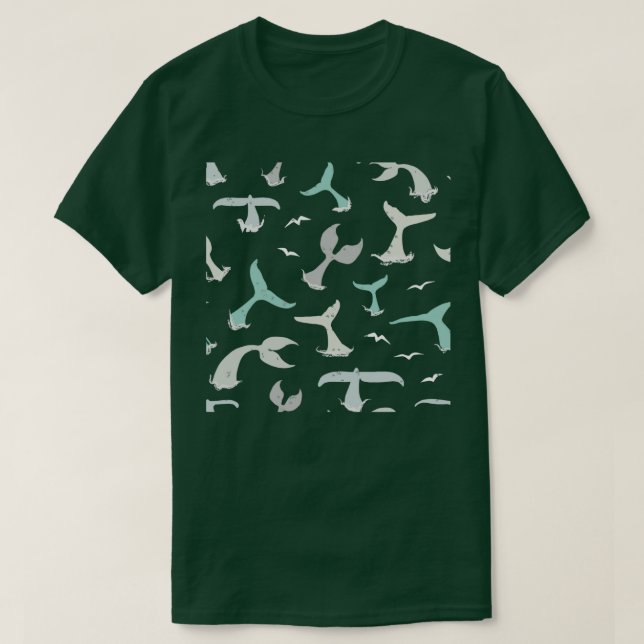 T-shirt Baleine Motif Blue Grey Motif (Design devant)