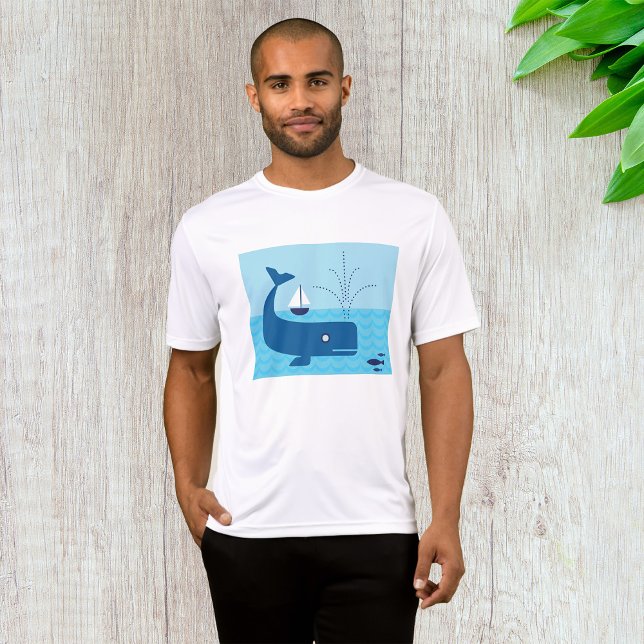 T-shirt Baleine nautique et voilier Océan Blue Sea (Créateur téléchargé)