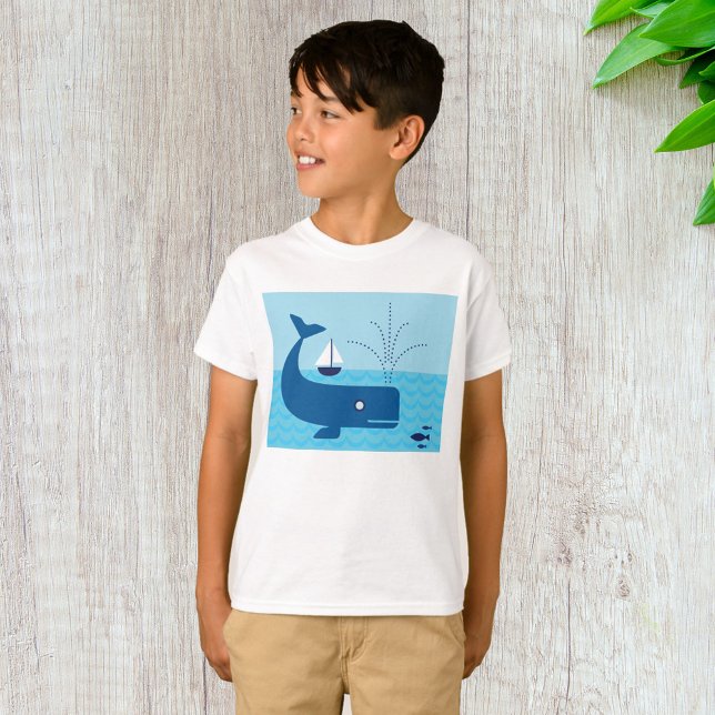T-shirt Baleine nautique et voilier Océan Blue Sea (Créateur téléchargé)