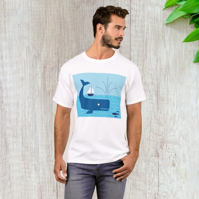 T-shirt Baleine nautique et voilier Océan Blue Sea (Créateur téléchargé)