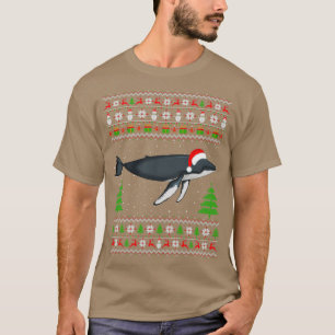 T-shirt Baleine Noël Chemise laide Santa Hat Funny Whale L