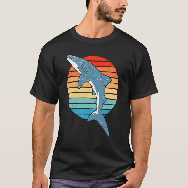 T-shirt Baleine Shark Retro Sunset (Devant)