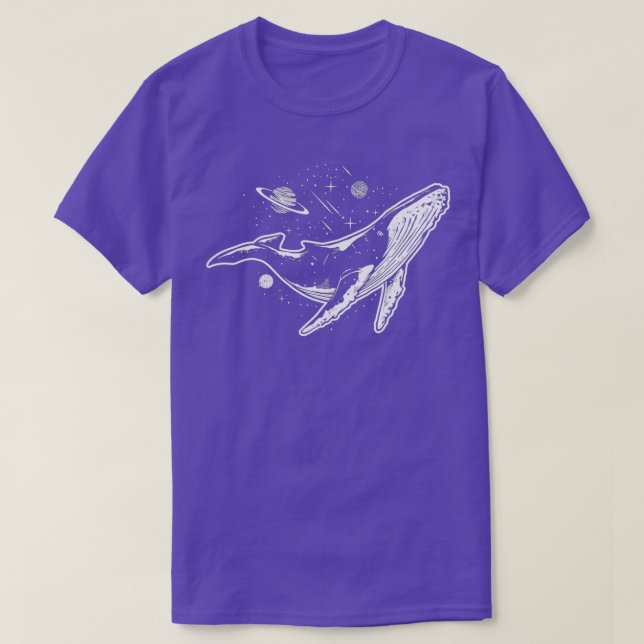 T-shirt Baleine Space Stars Planètes Galaxy Explorer (Design devant)