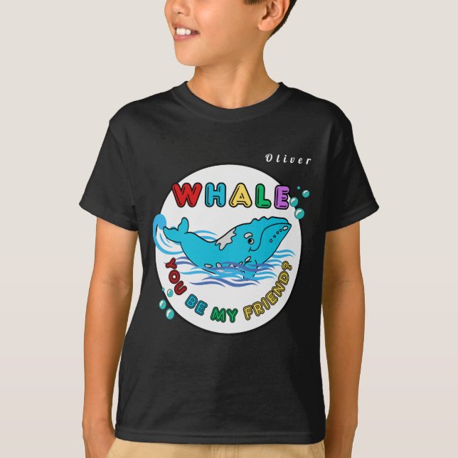 T-shirt Baleine Tu Es Mon Ami Blue Bubble Humpback Whale (Devant)