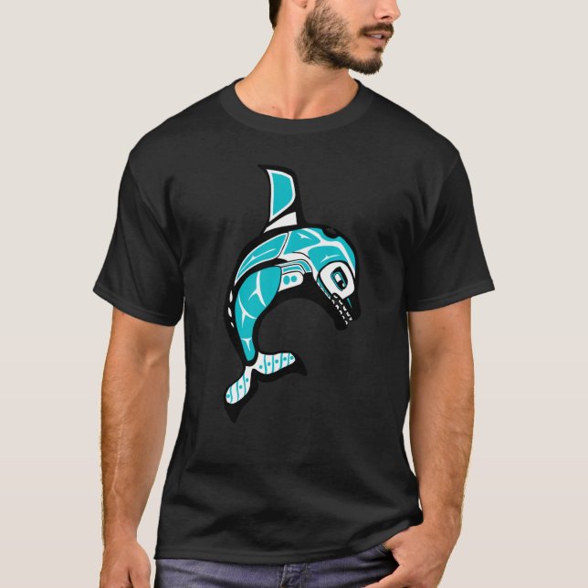 T-shirt Baleine tueuse amérindienne Orca Pacific N (Devant)