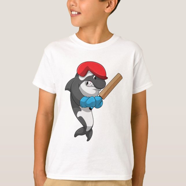 T-shirt Baleine tueuse au cricket avec chauve-souris de cr (Devant)