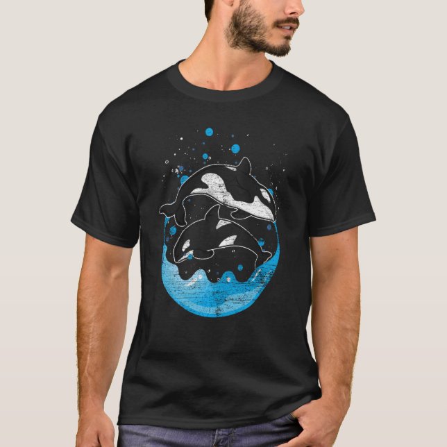 T-shirt Baleine tueuse d'animaux de l'océan Orca Swea (Devant)