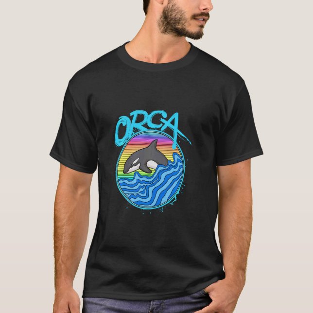 T-shirt Baleine tueuse Océan Orca Long Manche (Devant)