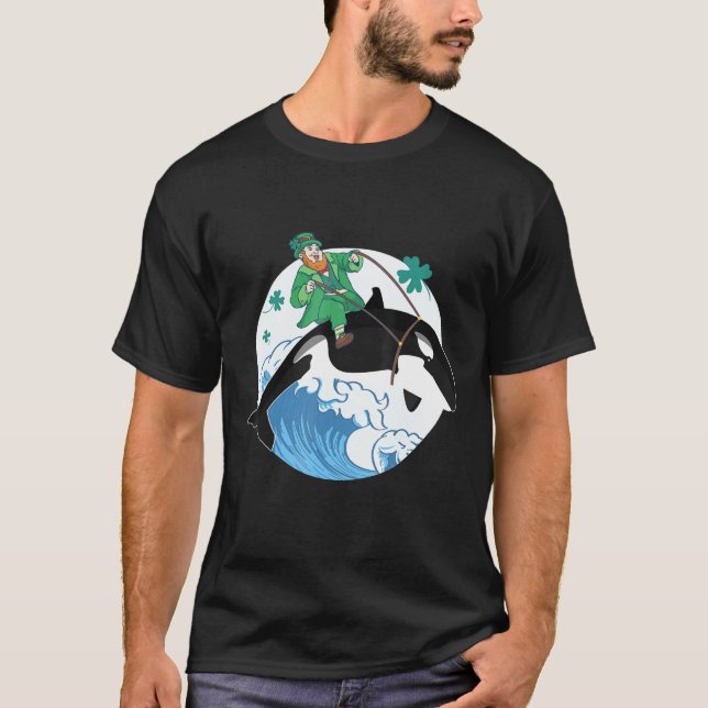 T-shirt Baleine tueuse Océan Orca Lover Funny St Patrick D (Devant)