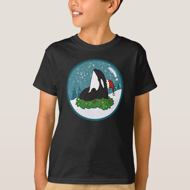 T-shirt Baleine tueuse Orca Christmas (Devant)
