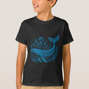 T-shirt Baleine vintage Floral 90s Biologie marine Animal 