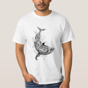 T-shirt Baleine Wild Animal Nature Illustration Art tatoua