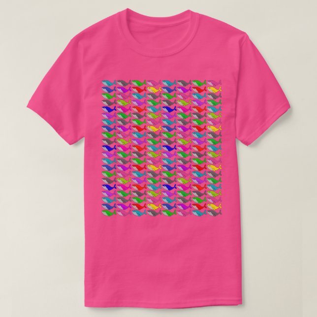 T-shirt Baleines arc-en-ciel (Design devant)